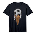 Soccer Sport Ice Cream Cone Melting T-Shirt - Minimalist Print for Adults