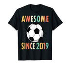 Awesome Since 2019 Soccer Player T-Shirt - Aesthetic Graphic for Adults