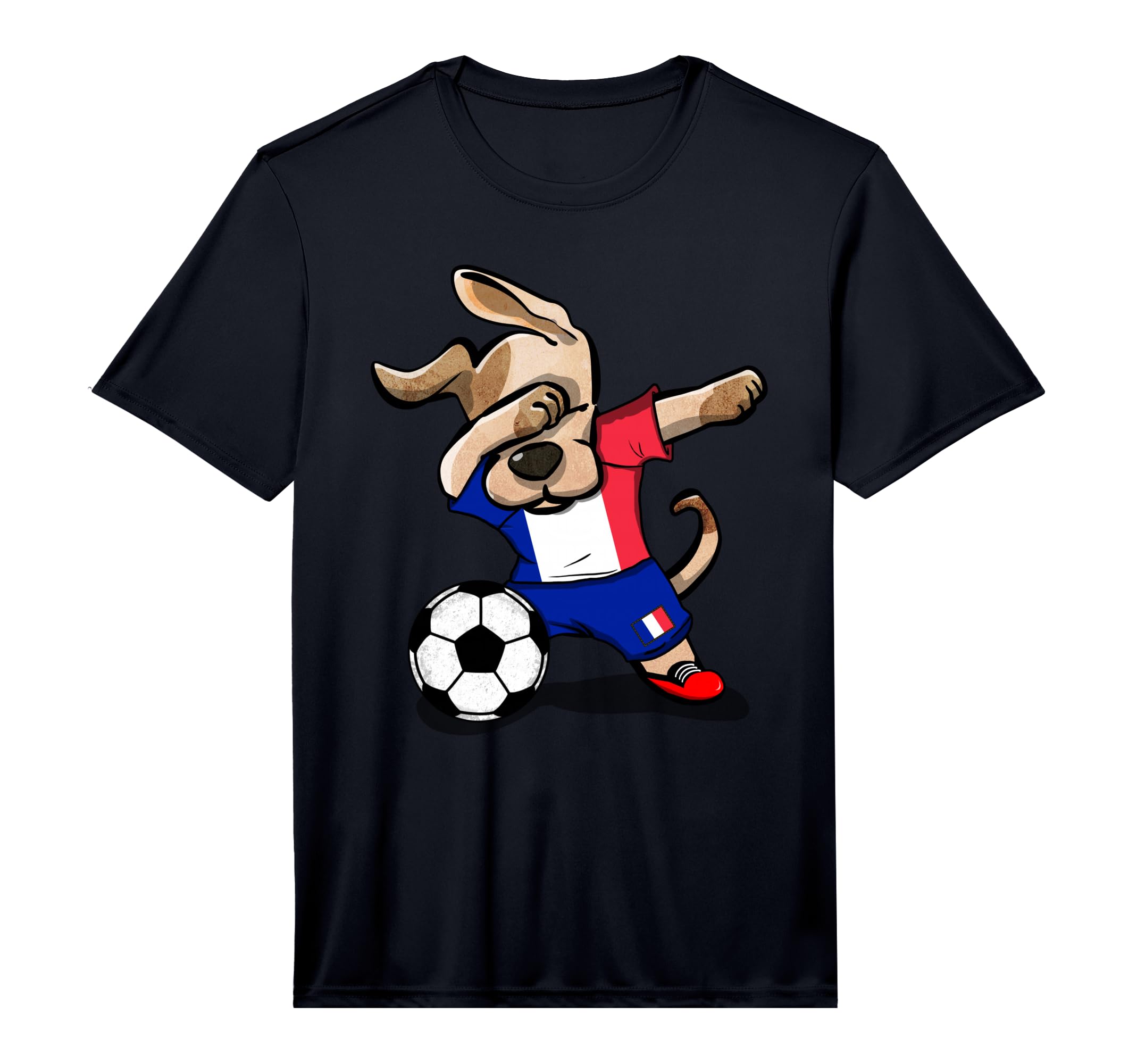Funny Dabbing Dog France Soccer Jersey T-Shirt - Trendy Graphic Men Women