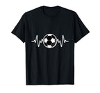 Soccer Heartbeat I Love Soccer T-Shirt - Fun Novelty Design Men Women
