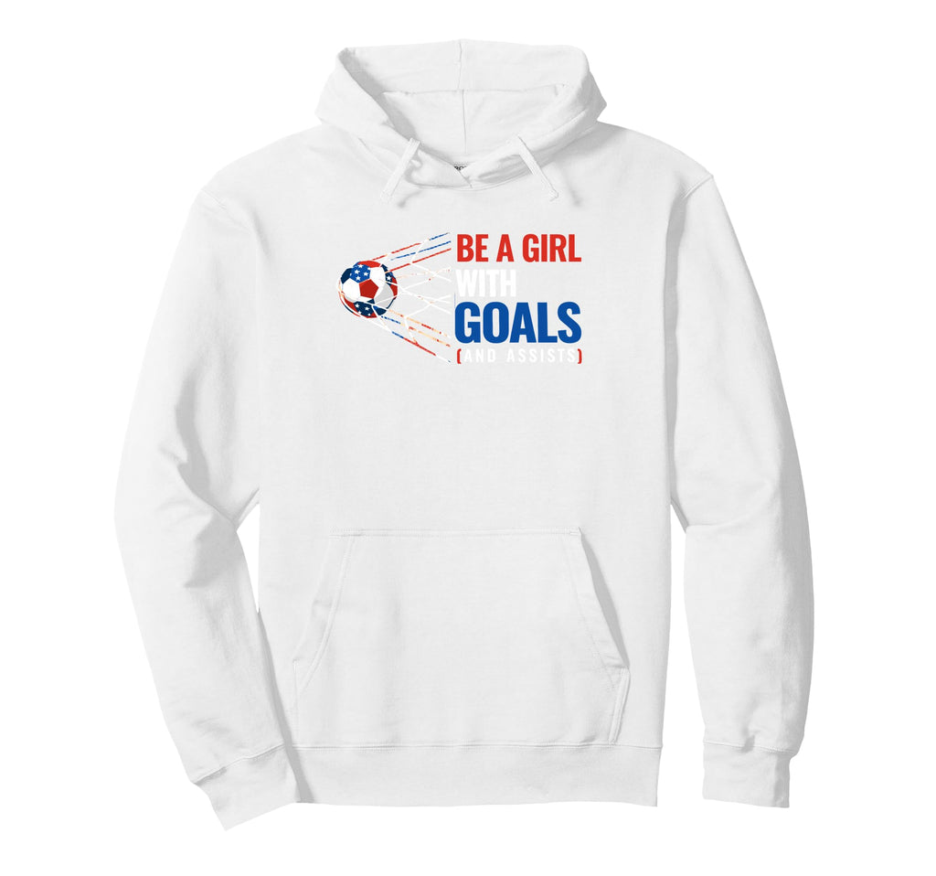 Motivate Womens Patriotic Soccer Be Goals Hoodie - Minimalist Print Unisex