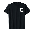 Sports Team Captain Letter C T-Shirt - Minimalist Print Men Women