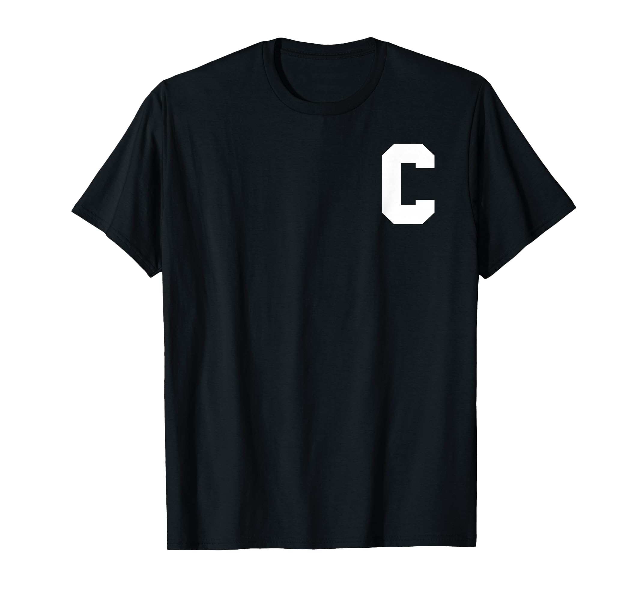 Sports Team Captain Letter C T-Shirt - Minimalist Print Men Women