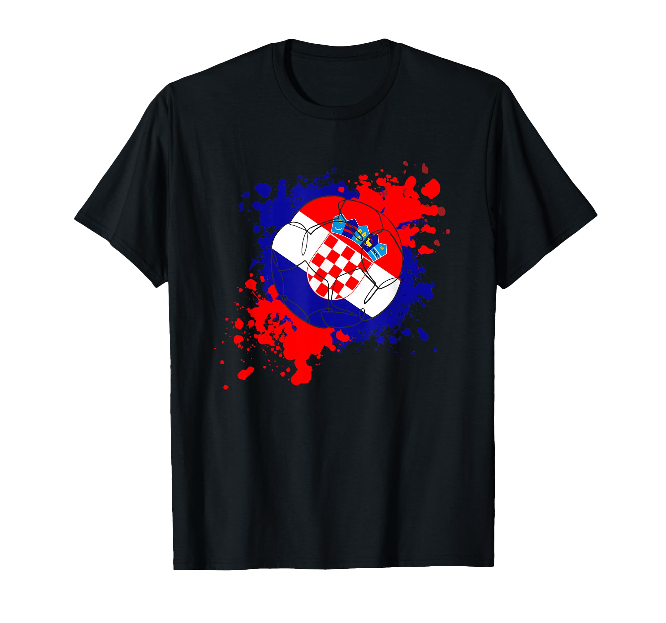 Soccer Ball Flag Croatia T-Shirt - Custom Art Print for Adults