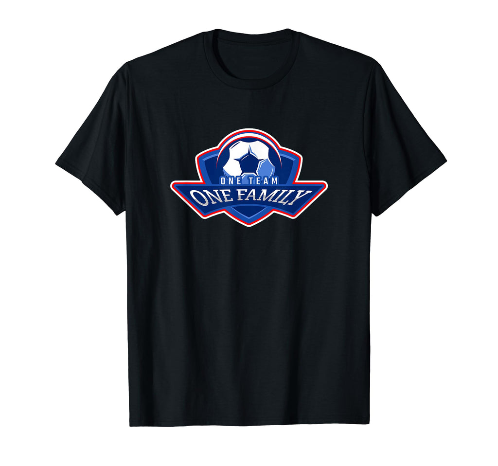 One Team One Family Soccer Ball Football T-Shirt - Graphic Print for Adults