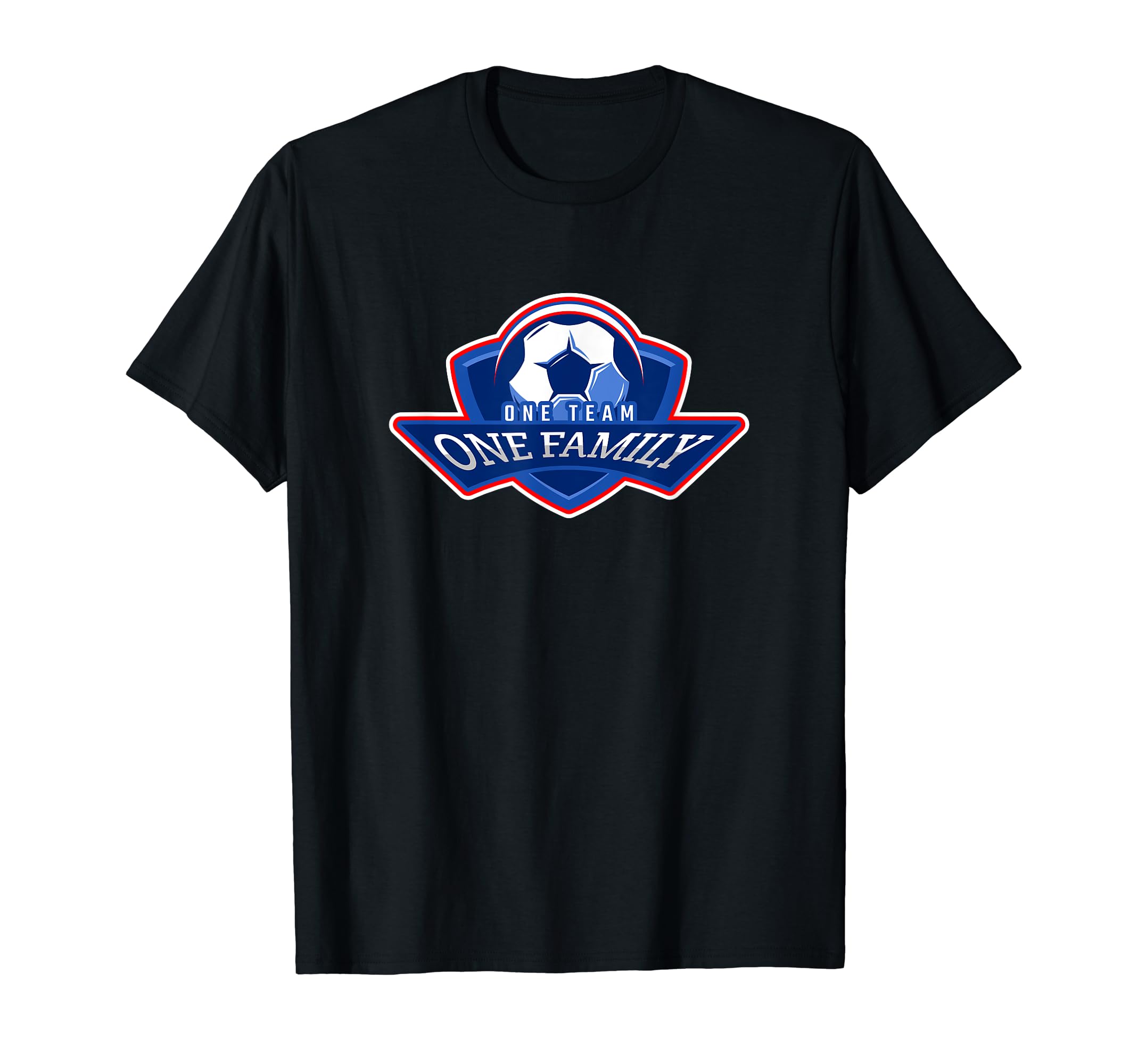 One Team One Family Soccer Ball Football T-Shirt - Graphic Print for Adults