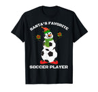 Santas Favorite Soccer Player Ugly T-Shirt - Casual Everyday Wear Men Women