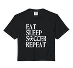 Eat Sleep Soccer Repeat Team Sport T-Shirt - Novelty Apparel for Adults