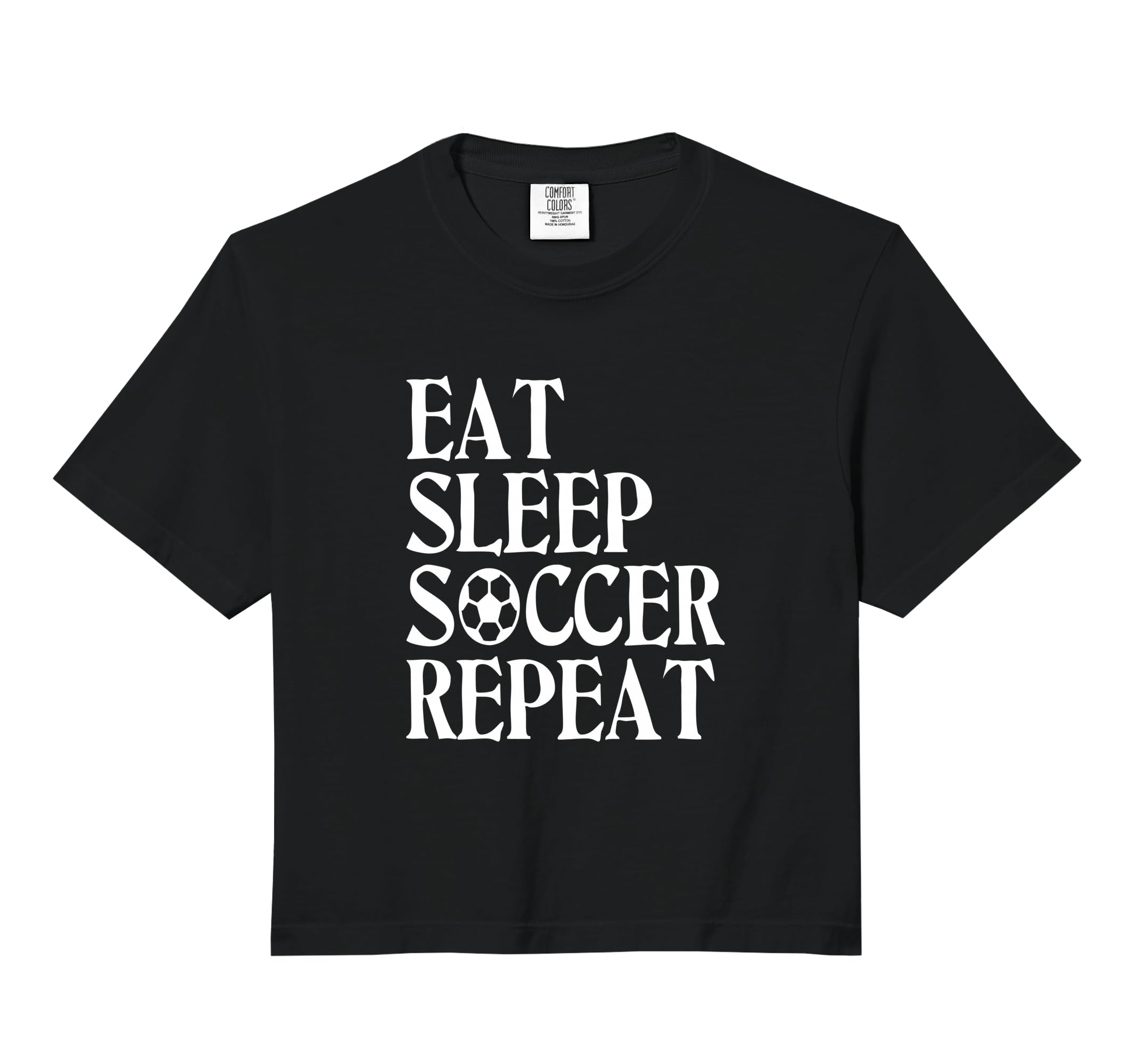 Eat Sleep Soccer Repeat Team Sport T-Shirt - Novelty Apparel for Adults