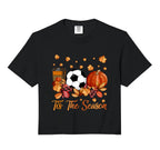 Tis Season Soccer Pumpkin Autumn Fall T-Shirt - Custom Art Print Men Women