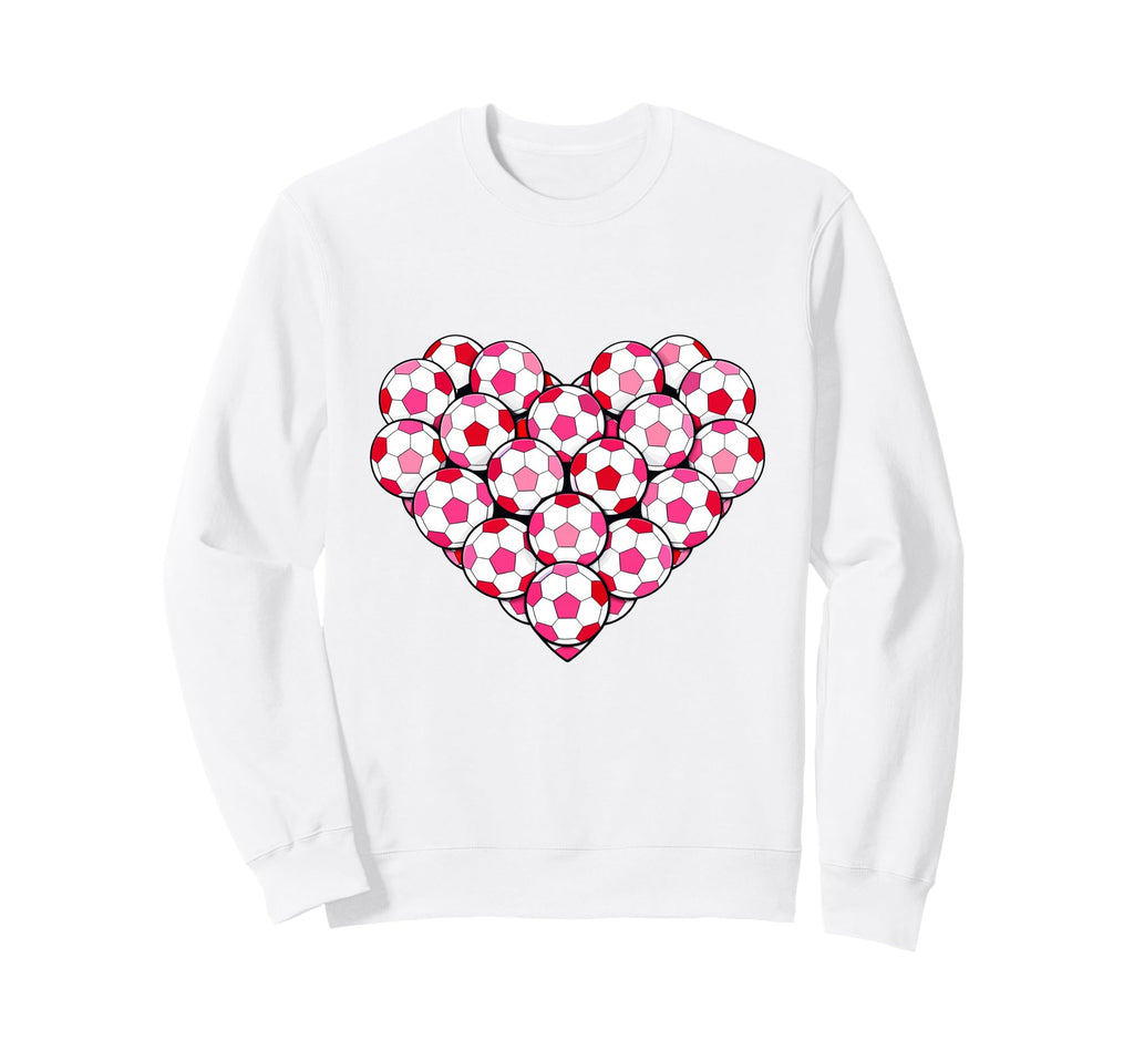 Heart Shaped Soccer Ball Pattern Sweatshirt - Minimalist Print Men Women