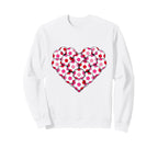 Heart Shaped Soccer Ball Pattern Sweatshirt - Minimalist Print Men Women