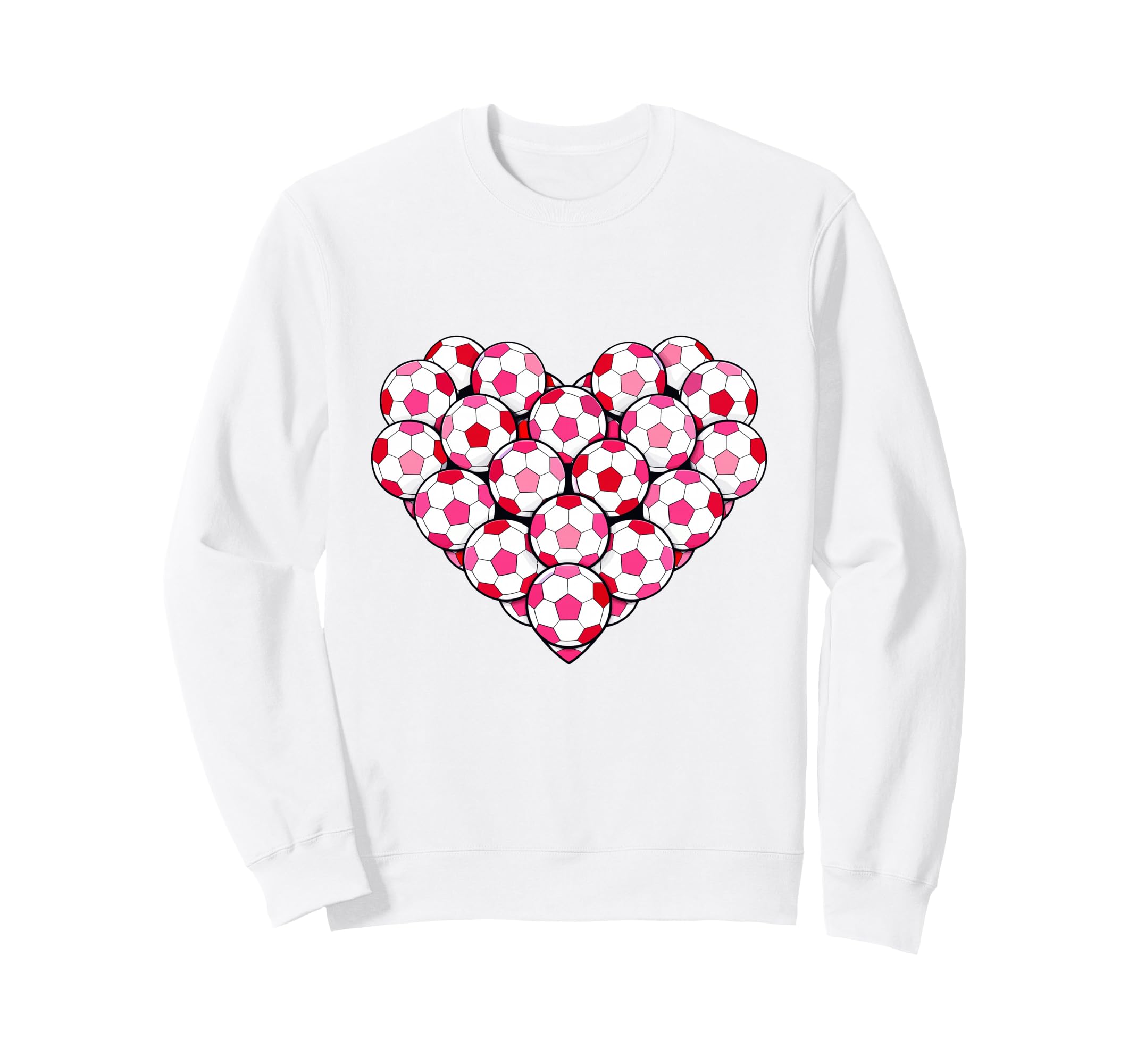 Heart Shaped Soccer Ball Pattern Sweatshirt - Minimalist Print Men Women