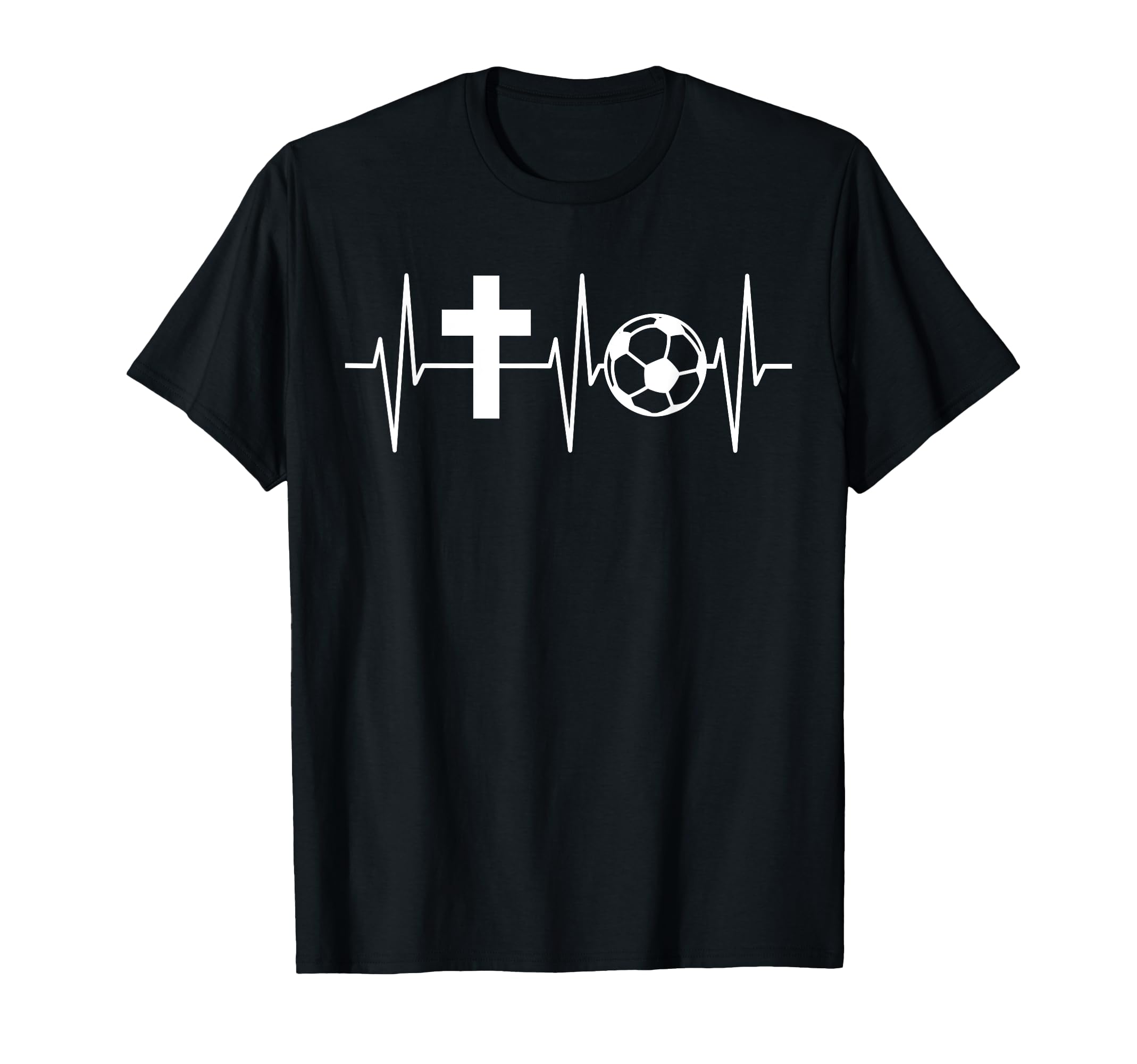 Christian Soccer Heartbeat T-Shirt - Casual Everyday Wear for Adults