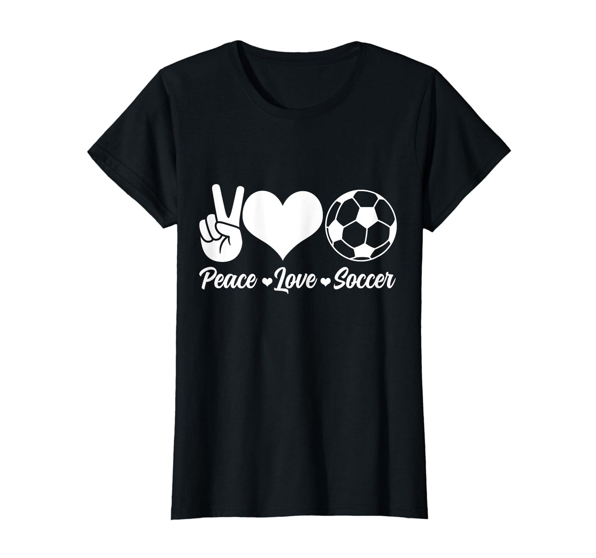 Soccer Player Peace Love Soccer Player T-Shirt - Minimalist Print Men Women