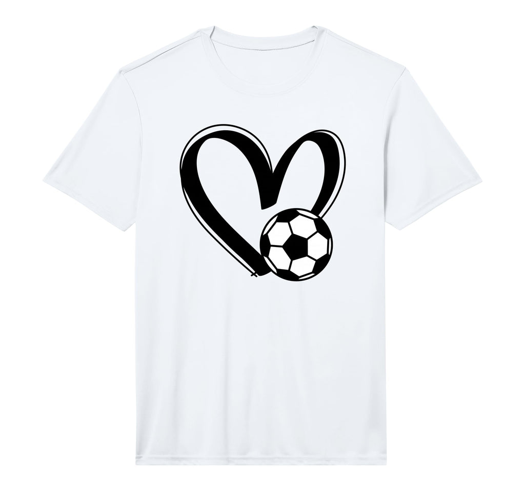 Soccer Ball Heart Performance T-Shirt - Novelty Apparel Unisex