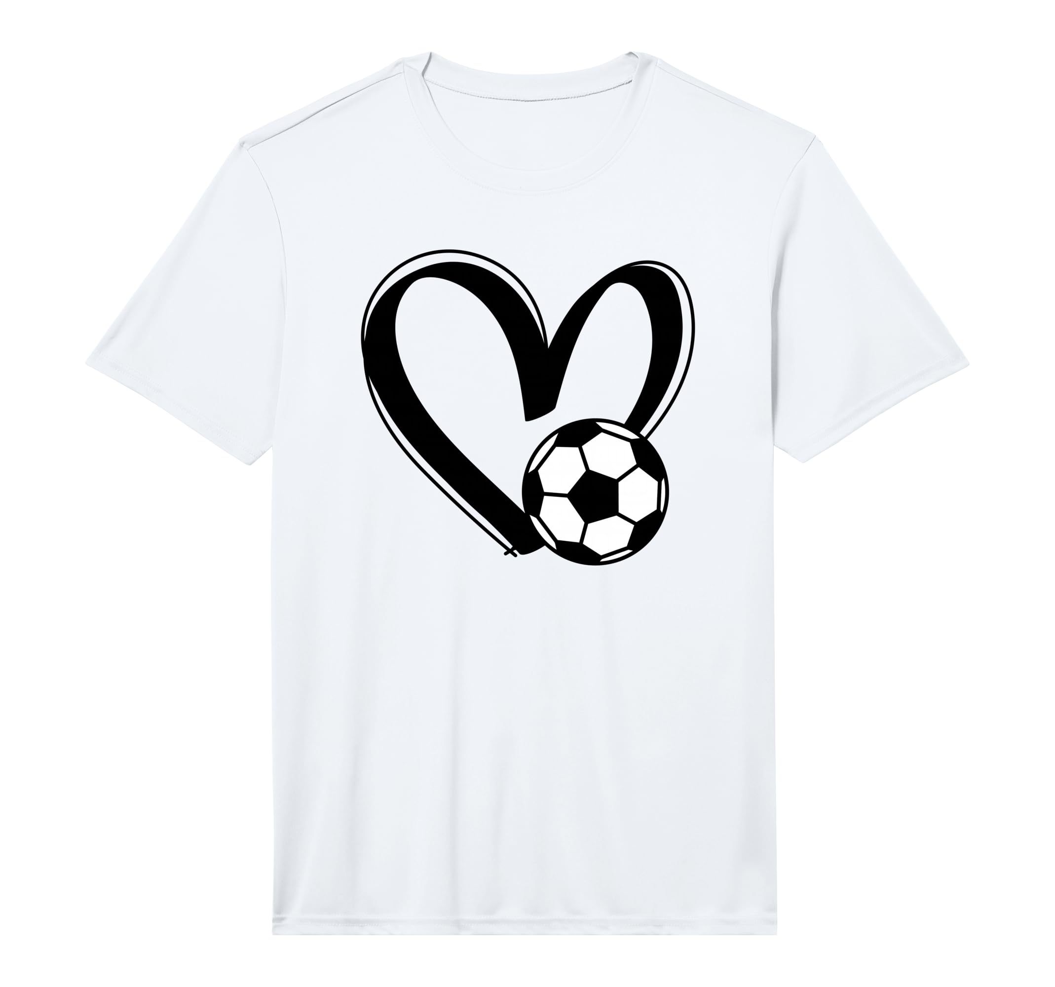 Soccer Ball Heart Performance T-Shirt - Novelty Apparel Unisex