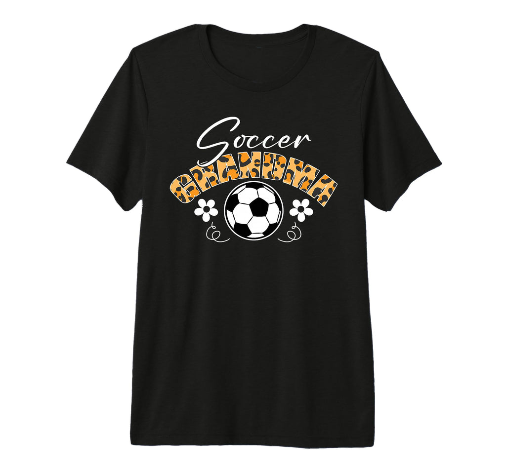 Soccer Grandma Leopard Family Cheer T-Shirt - Minimalist Print for Adults