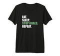 Goalkeeeper Soccer Goalie Eat Sleep Stop T-Shirt - Custom Art Print Unisex