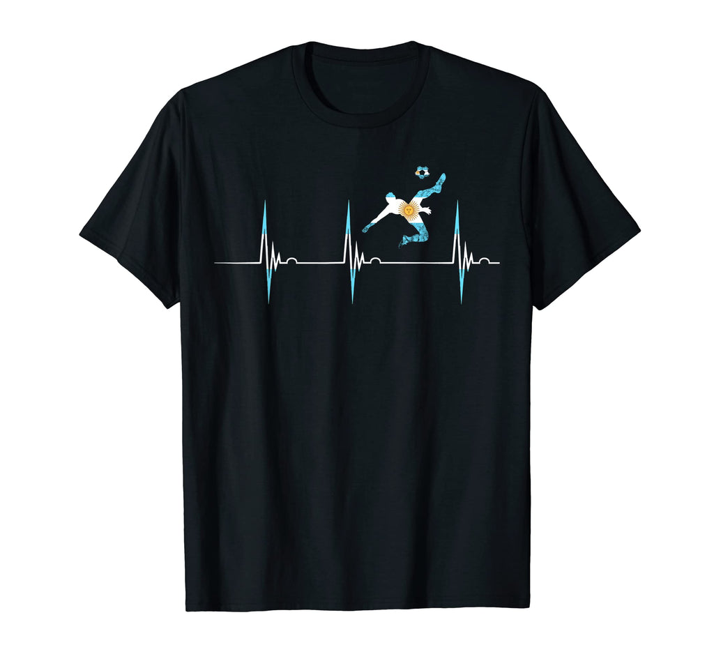 Argentina Flag Heartbeat Ekg Pulse T-Shirt - Streetwear Style for Adults