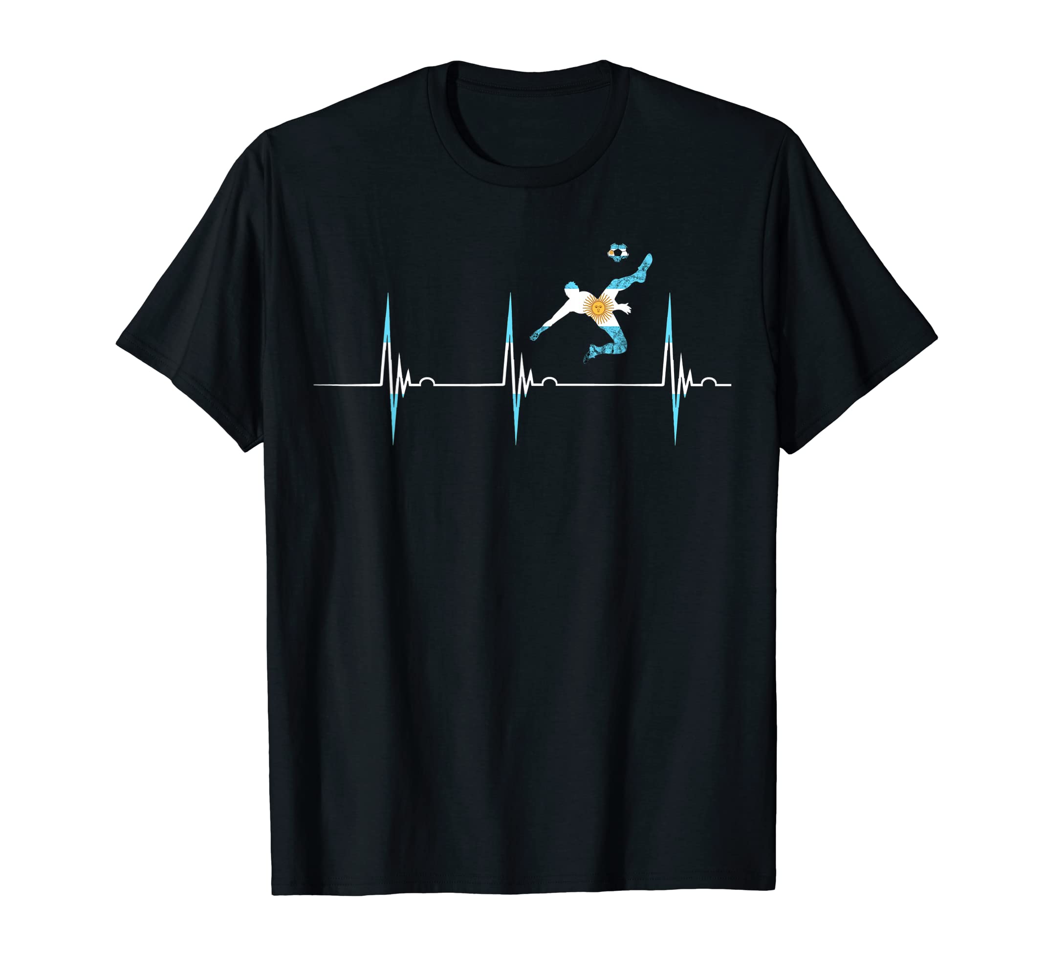 Argentina Flag Heartbeat Ekg Pulse T-Shirt - Streetwear Style for Adults