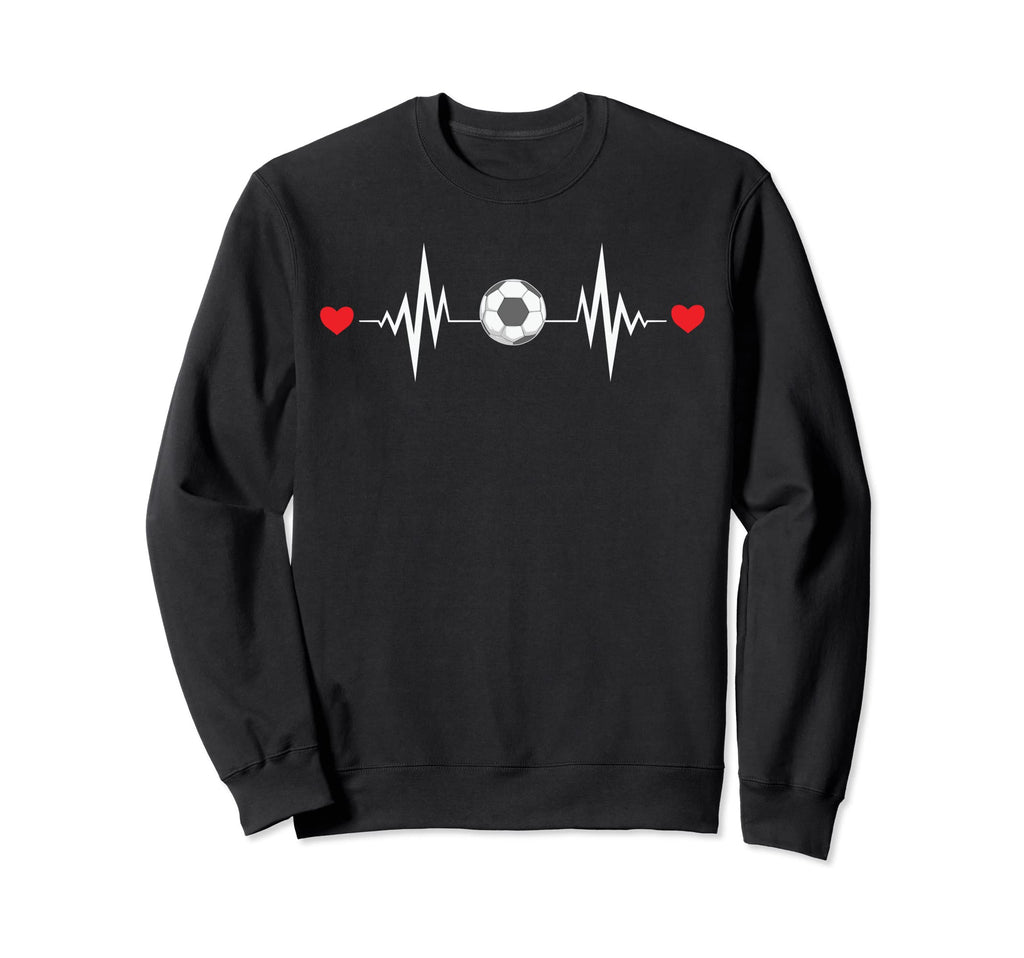 Soccer Ball Heartbeat Funny Soccer Sweatshirt - Streetwear Style Men Women