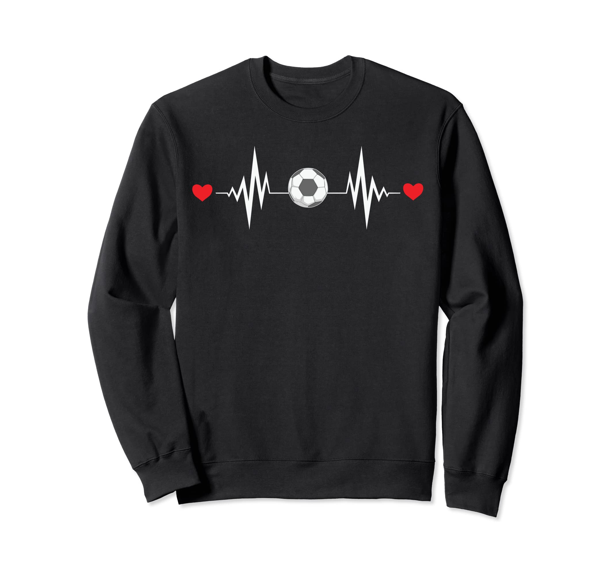 Soccer Ball Heartbeat Funny Soccer Sweatshirt - Streetwear Style Men Women