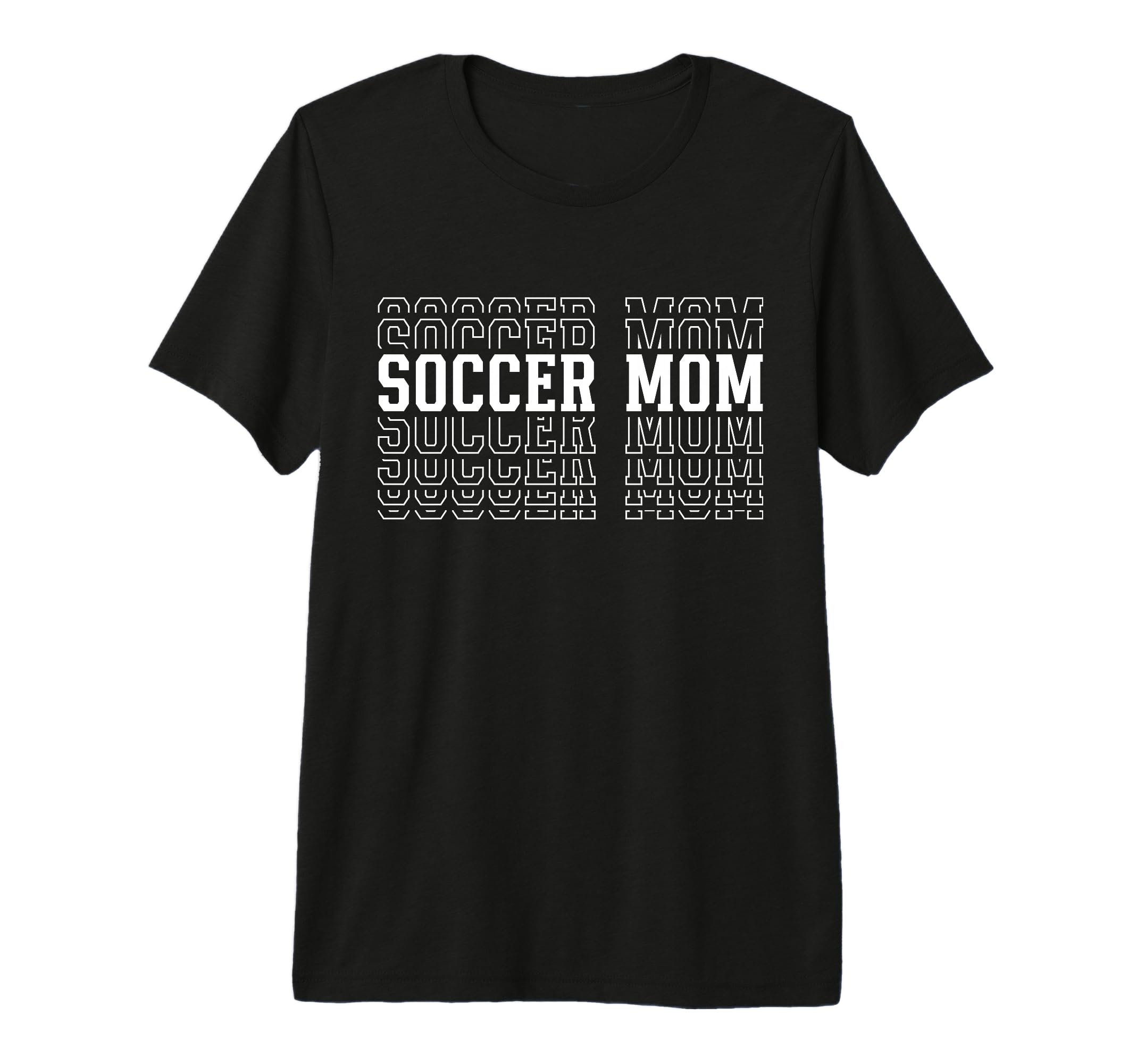 Soccer Mom Funny Layered Text T-Shirt - Casual Everyday Wear Men Women