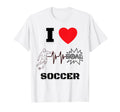 I Love Soccer Heartbeat Ekg Heart T-Shirt - Trendy Graphic Unisex