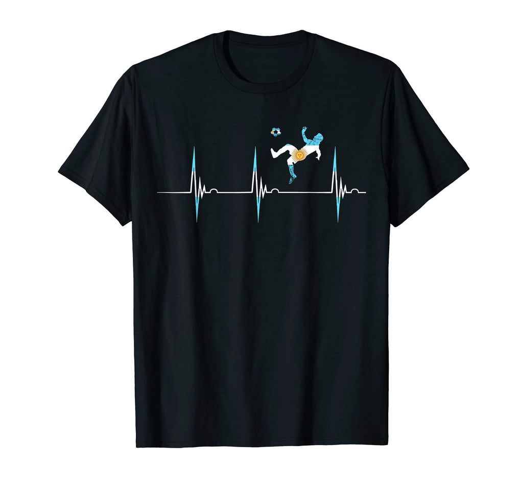 Argentina Flag Heartbeat Ekg Pulse T-Shirt - Fun Novelty Design Unisex