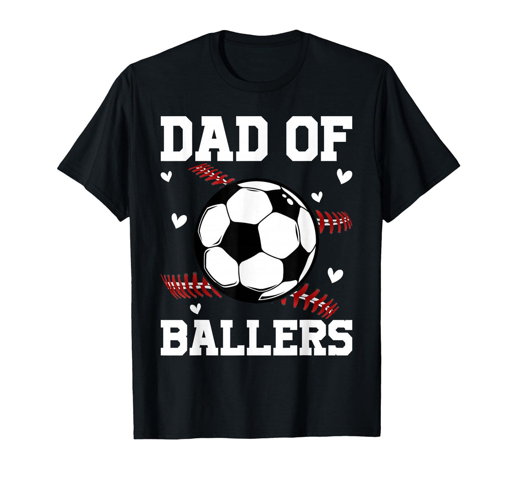 Dad Ballers Baseball Soccer Ball T-Shirt - Aesthetic Graphic for Adults