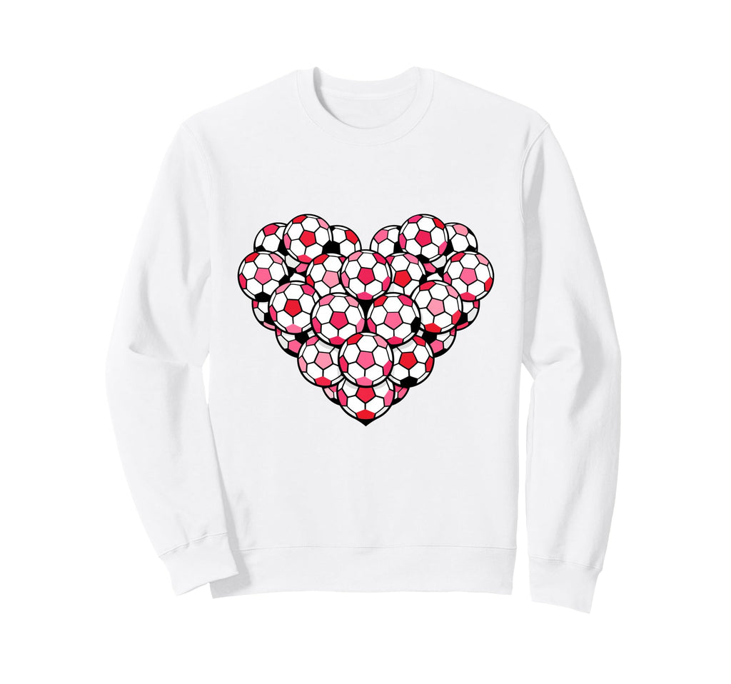 Heart Shaped Soccer Ball Artwork Sweatshirt - Fun Novelty Design Unisex