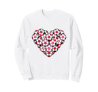 Heart Shaped Soccer Ball Artwork Sweatshirt - Fun Novelty Design Unisex