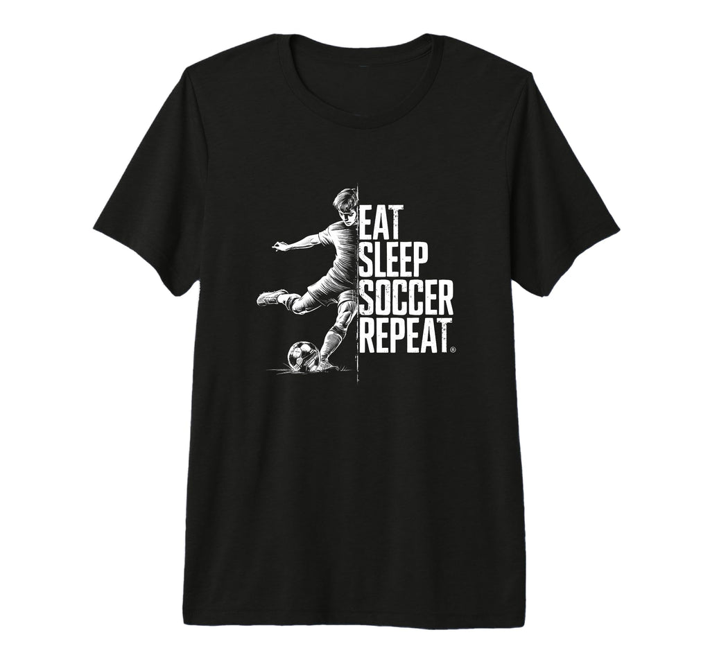 Eat Sleep Soccer Repeat Tri Blend T-Shirt - Minimalist Print Unisex
