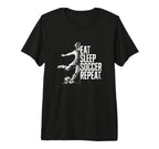 Eat Sleep Soccer Repeat Tri Blend T-Shirt - Minimalist Print Unisex