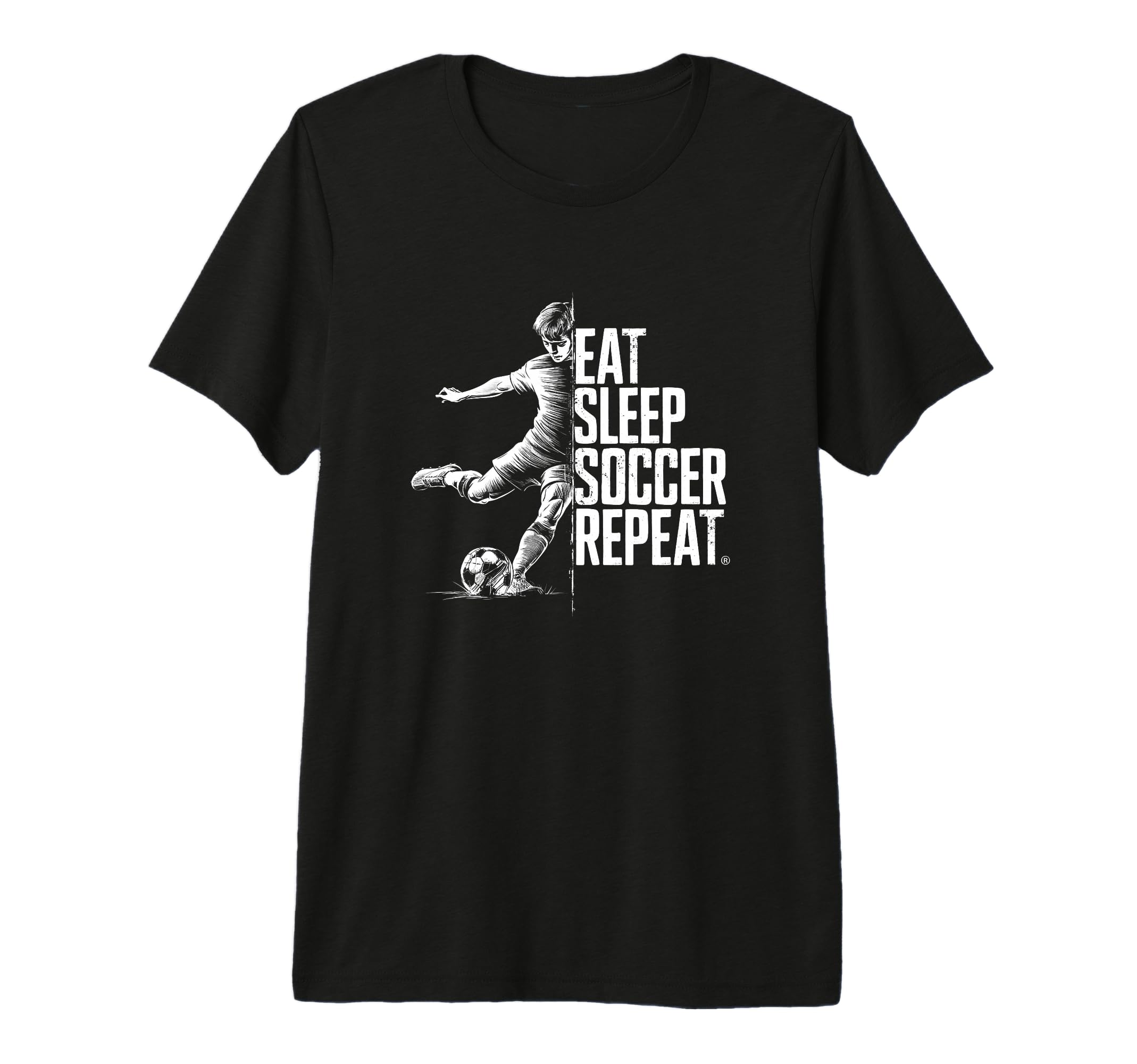 Eat Sleep Soccer Repeat Tri Blend T-Shirt - Minimalist Print Unisex