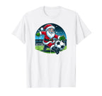 Santa Loves Soccer T-Shirt - Unique Graphic Unisex
