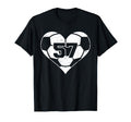 Soccer Heart Number 57 Jersey Sports T-Shirt - Minimalist Print for Adults