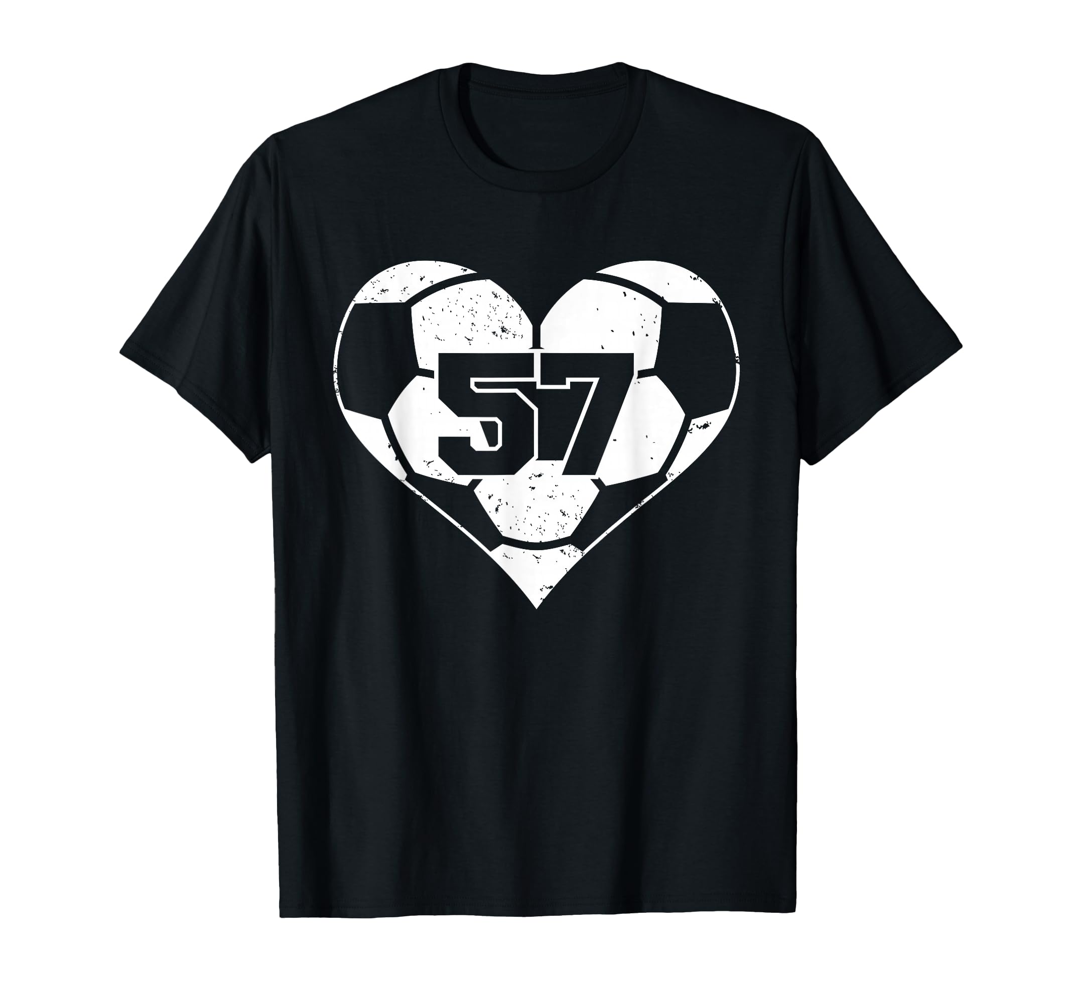 Soccer Heart Number 57 Jersey Sports T-Shirt - Minimalist Print for Adults