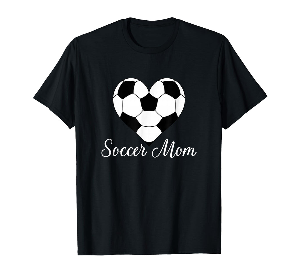 Soccer Mom Heart Soccer Ball Funny T-Shirt - Trendy Graphic for Adults