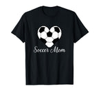Soccer Mom Heart Soccer Ball Funny T-Shirt - Trendy Graphic for Adults