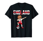 Dabbing Soccer England Soccer Fans Jersey T-Shirt - Novelty Apparel Unisex