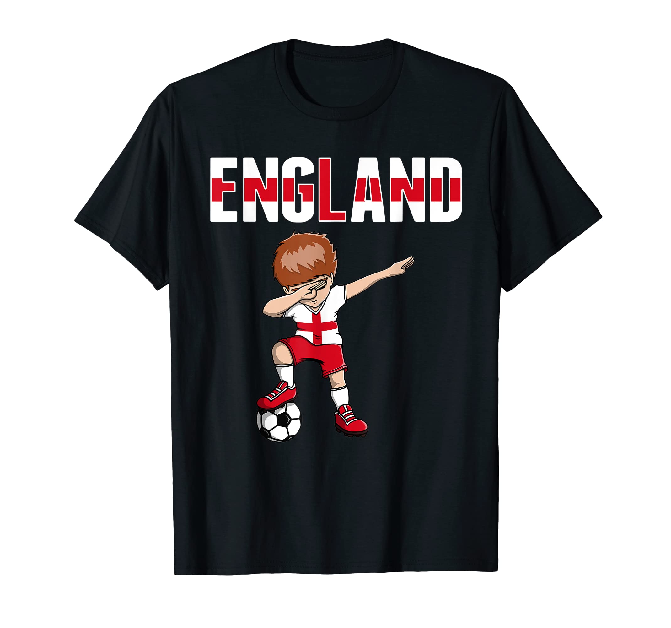 Dabbing Soccer England Soccer Fans Jersey T-Shirt - Novelty Apparel Unisex