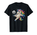 Unicorn Soccer Just Who Loves Ball Kick T-Shirt - Custom Art Print Unisex