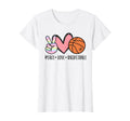 Peace Love Basketball Heart Teens Tween T-Shirt - Trendy Graphic Unisex