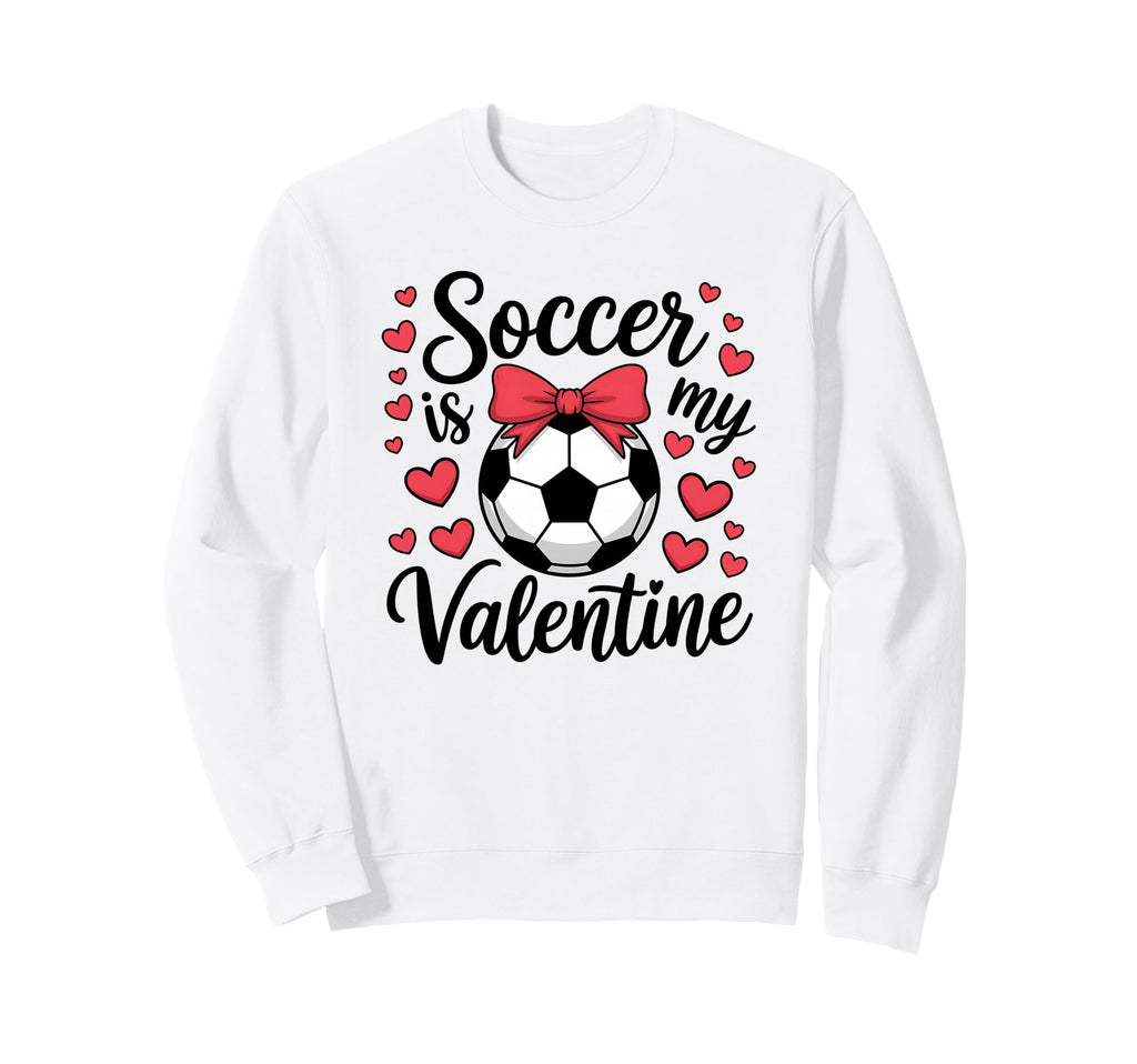 Valentines Day Soccer Funny Sports Sweatshirt - Trendy Graphic for Adults