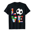Soccer Sport Game Love World Flags T-Shirt - Novelty Apparel for Adults
