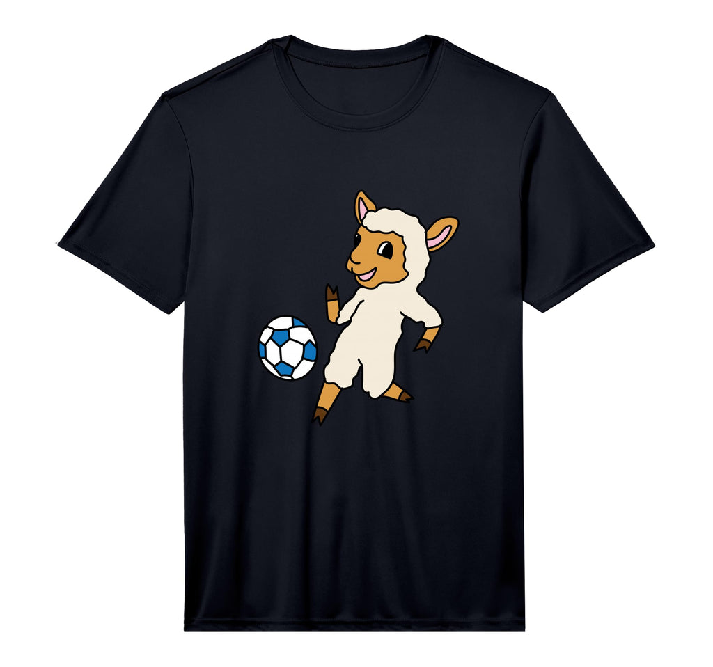 Lamb Playing Soccer Ball Sports Sheeps T-Shirt - Graphic Print for Adults