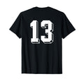 Number 13 Backside 80S 90S Team T-Shirt - Fun Novelty Design Men Women