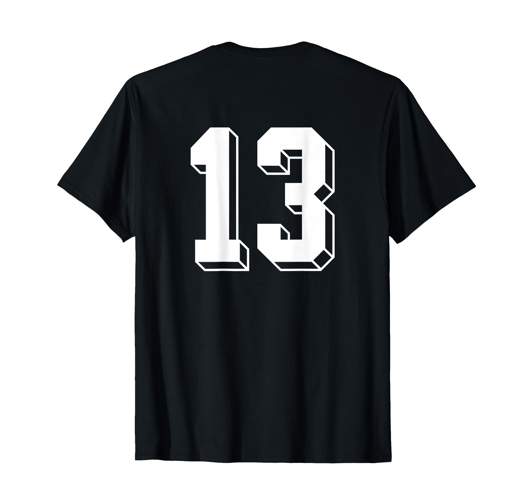 Number 13 Backside 80S 90S Team T-Shirt - Fun Novelty Design Men Women